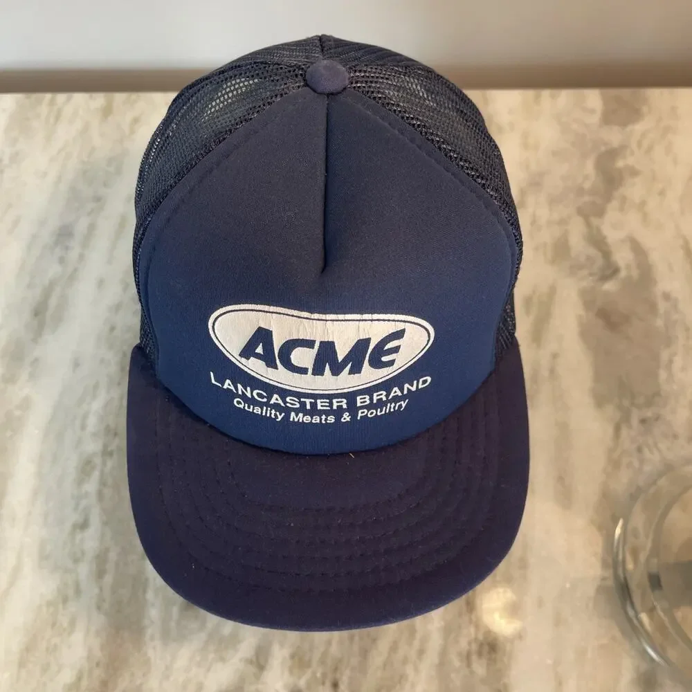 Vtg 1980’s Trucker Hat Snapback Cap ACME Food Service Lancaster Brand Rare 9